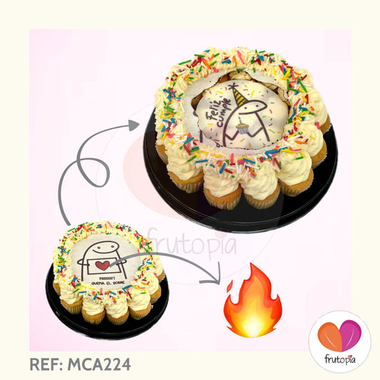 Minicupcakes BURNCAKE FELIZ CUMPLE REF: MCA224