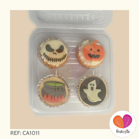 Caja de alfajores  y cupcakes grandes HALLOWEEN REF: CA1011