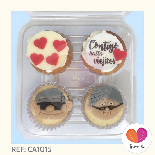 Caja de alfajores  y cupcakes grandes REF: CA1015