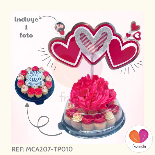 Minicupcakes AMOR + Topper Shaker REF: MCA207-TP010