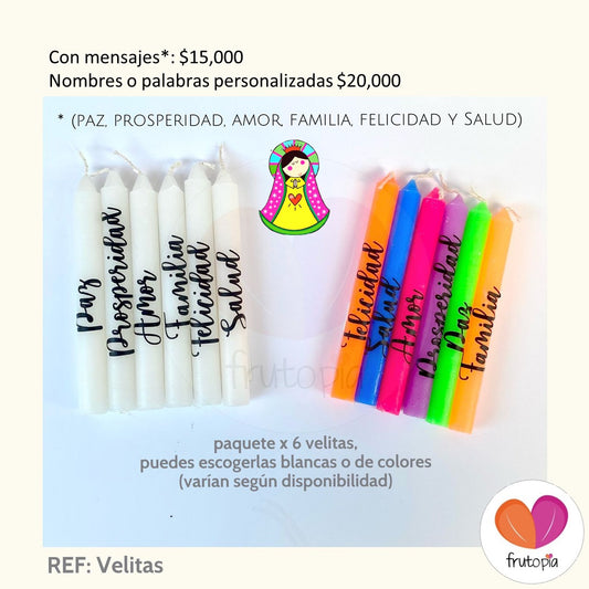 Velas navideñas con mensajes